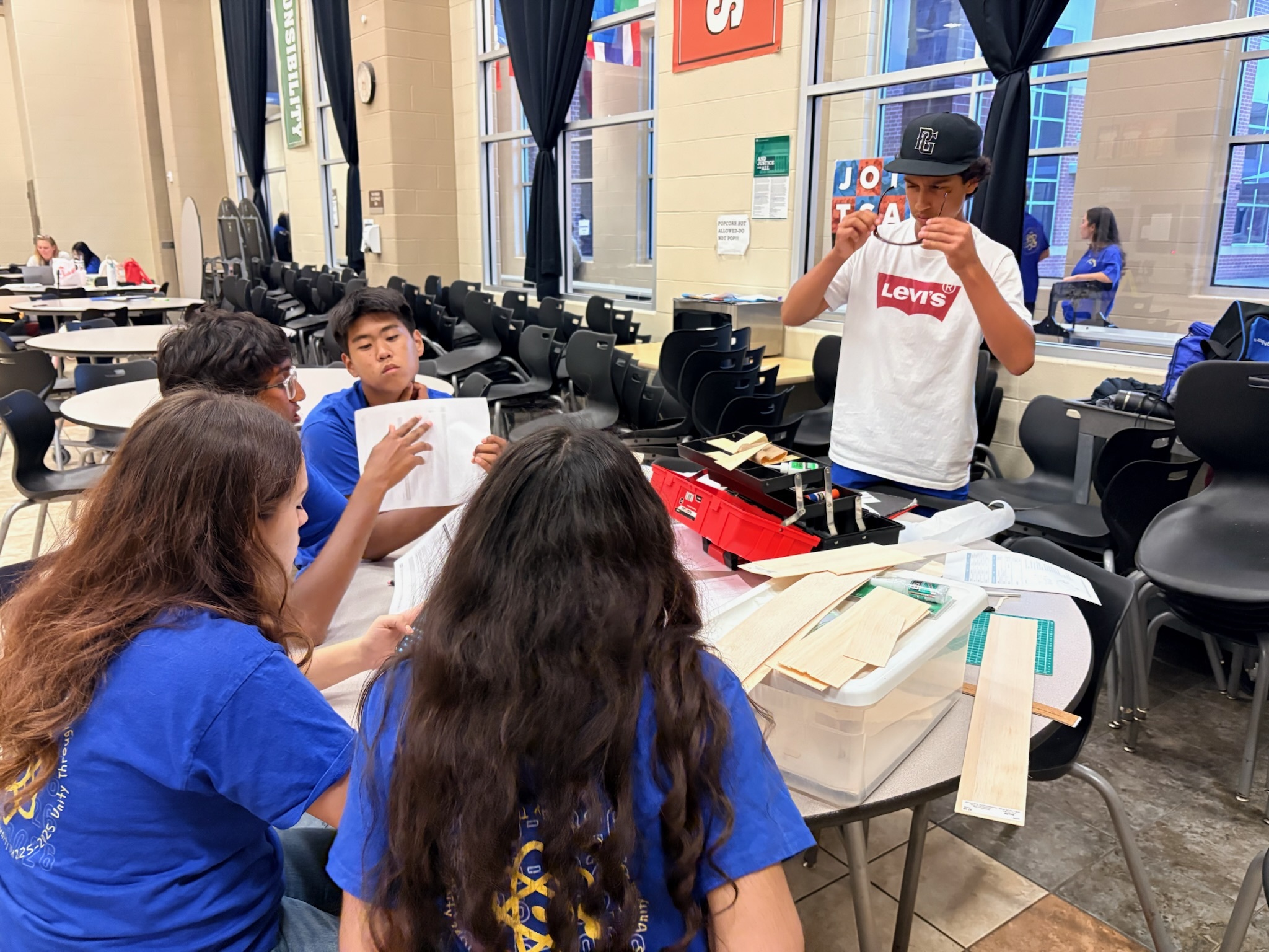 TSA members working on a competition project