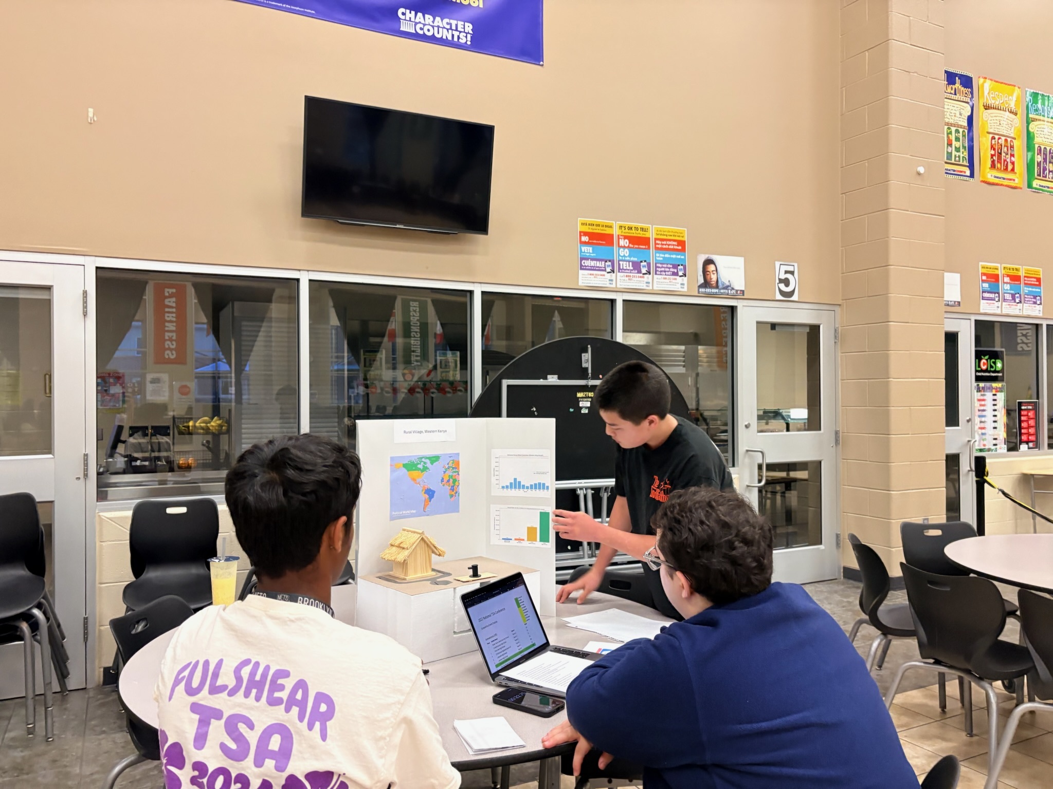 TSA members working on a competition project